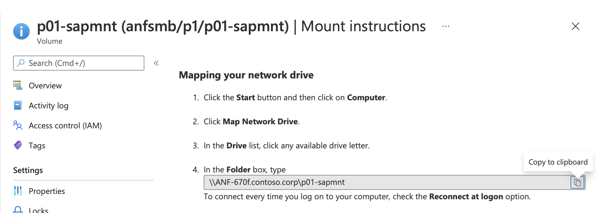 ANF mount instructions from portal