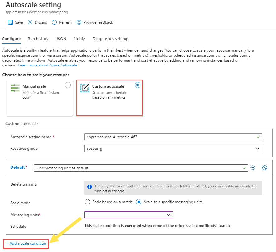 Custom - add a scale condition link