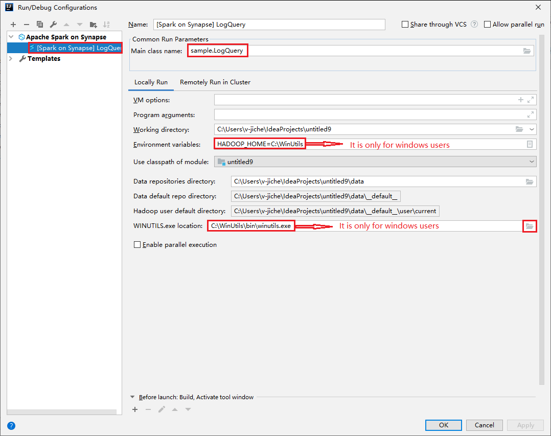 Intellij Run debug configurations local run 1