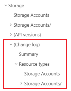 Show change log