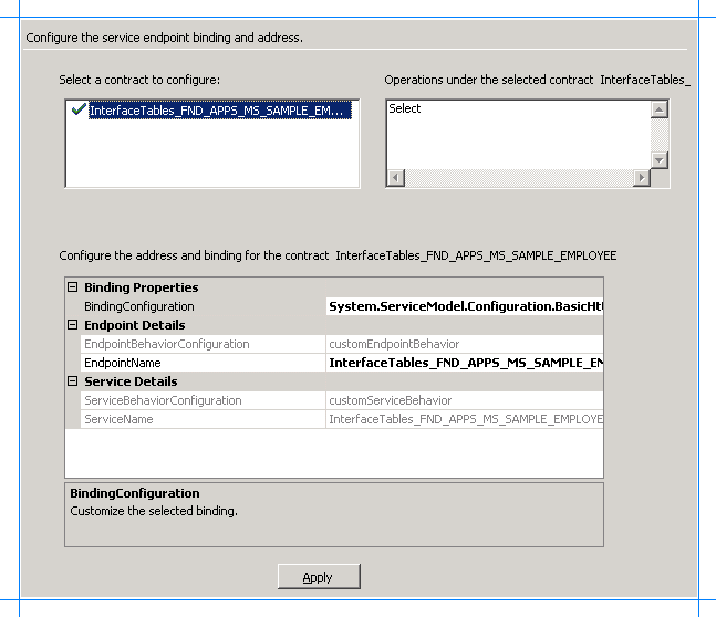 Configure Service Endpoint Binding and Address