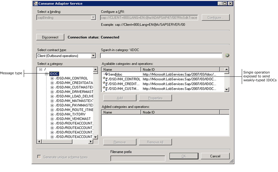 Browsing message types in an IDOC