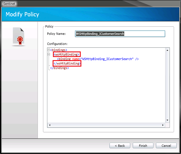 Updating the policy binding