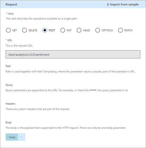 Definition page - request.