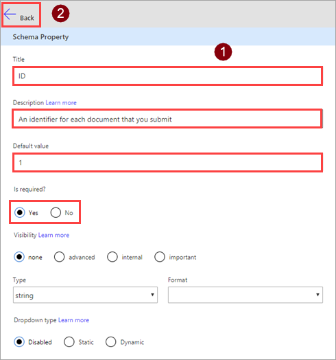 Edit schema property