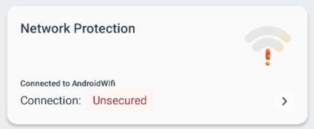 Screenshot showing the network protection tile for security administrators.