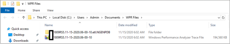 Screenshot showing the details of the file and the folder.