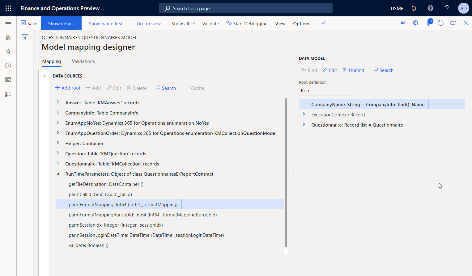 Added data source in the ER model mapping designer.