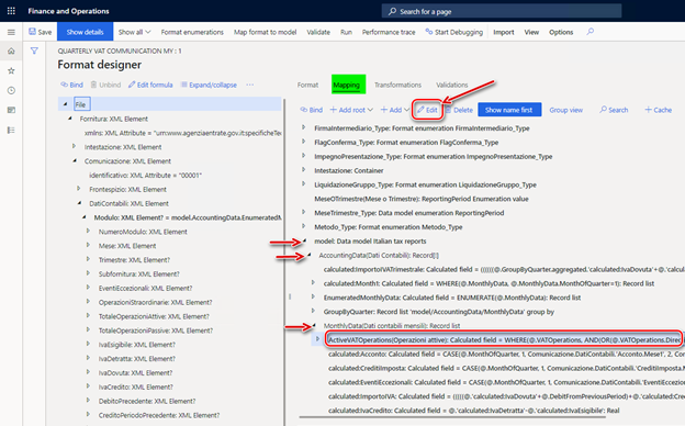 Edit formula for active VAT operations.