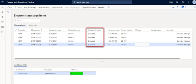 i.SAF Invoice type evaluation.