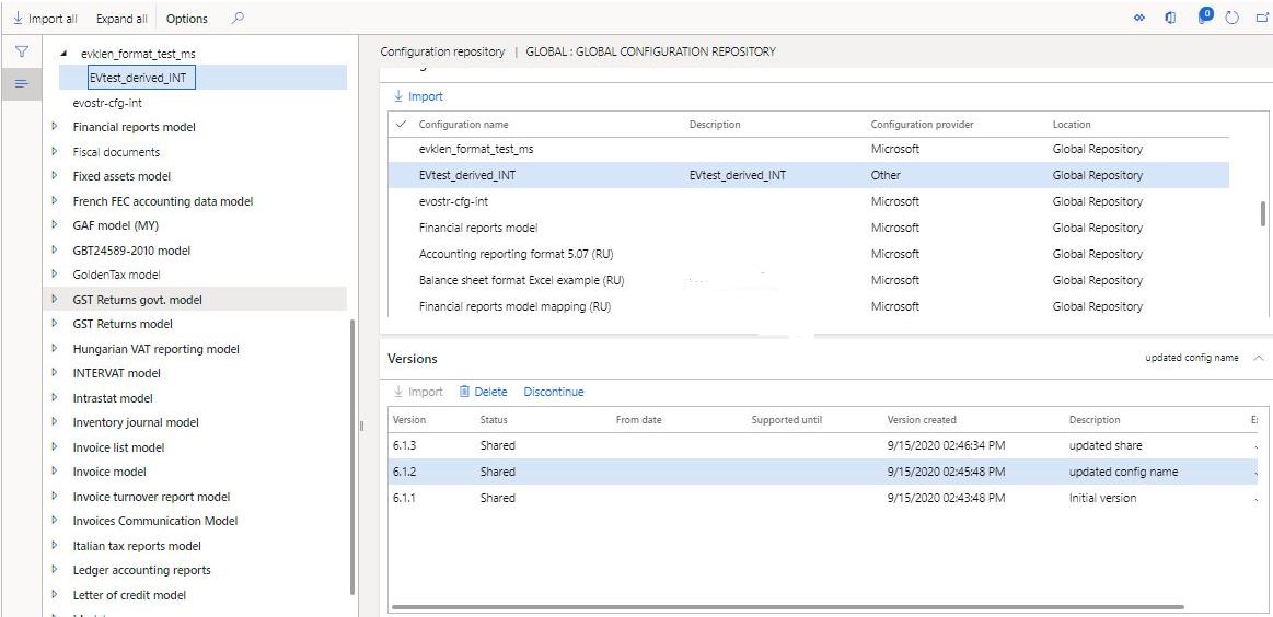 Delete configuration from global repository.