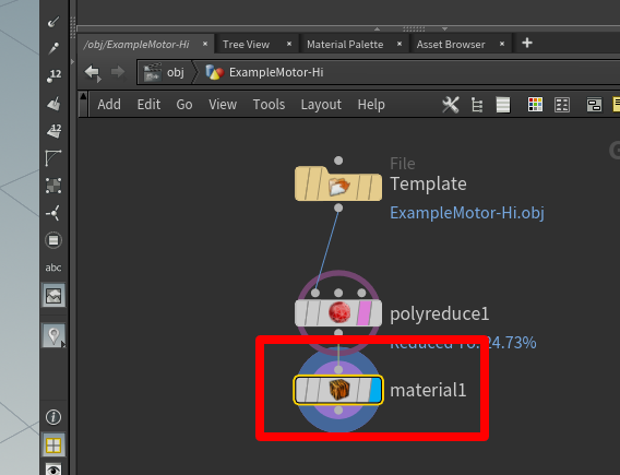 Material node.