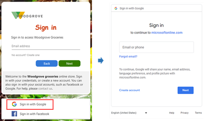 Screenshots of google sign-in screens.