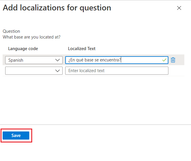 Access package - Policy- Configure localized text