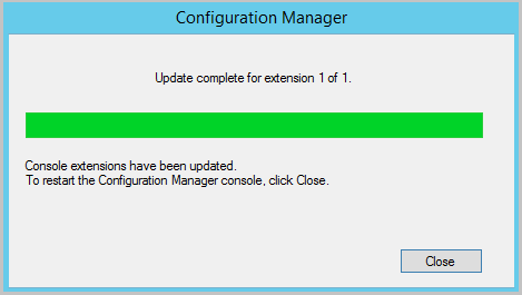 Console extension completed install