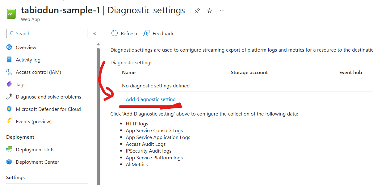 Diagnostic Settings