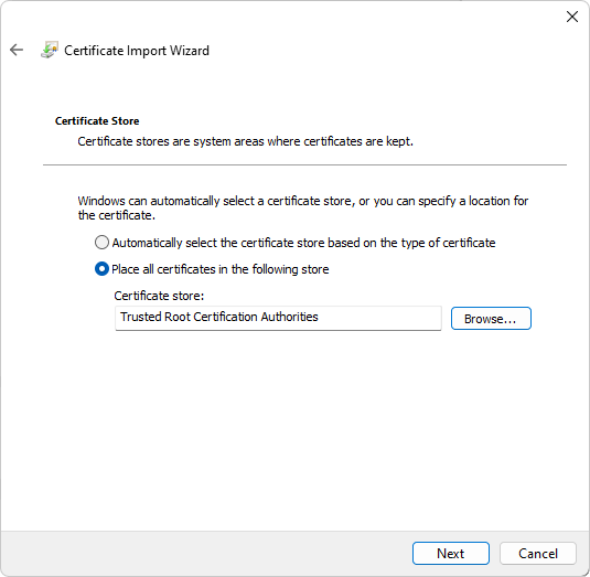 Certificate Import Wizard