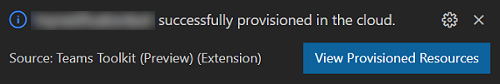 Screenshot shows the provisioning complete dialog.