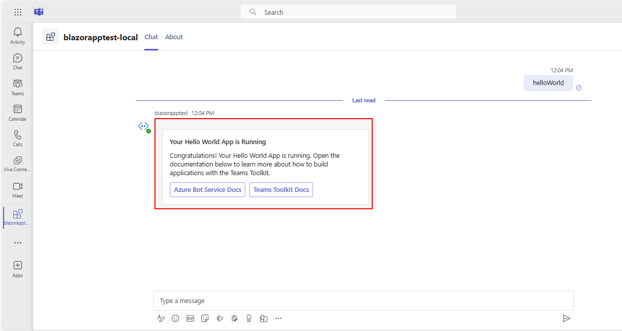 Screenshot of Microsoft Teams displaying an introduction card.