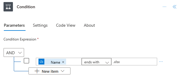 The Power Automate condition block that applies subsequent actions to each file.