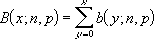 Screenshot of the cumulative binomial distribution equation.