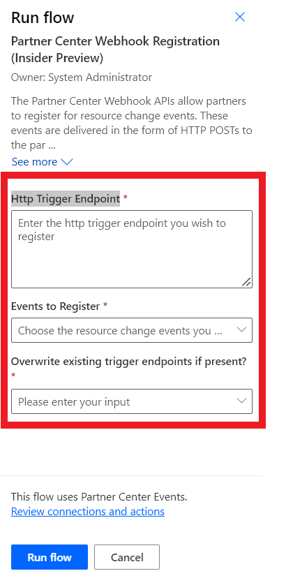 Screenshot showing the HTTP trigger.