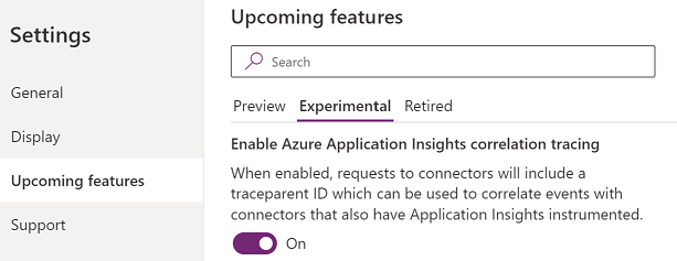 Ενεργοποίηση ανίχνευσης συσχέτισης Azure Application Insights.