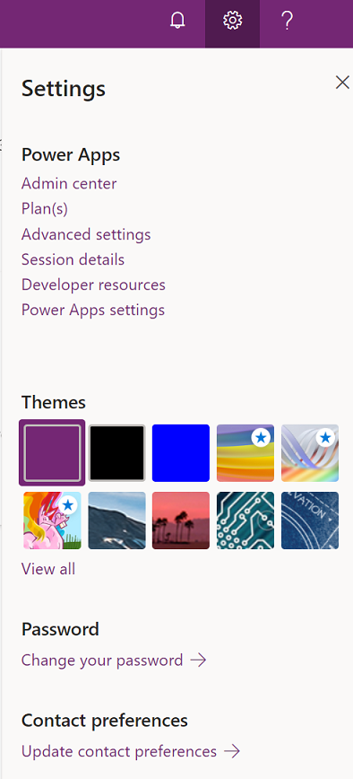 Ρυθμίσεις του Power Apps