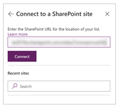 Διεύθυνση URL τοποθεσίας SharePoint.