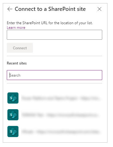 Επιλέξτε τοποθεσία SharePoint.