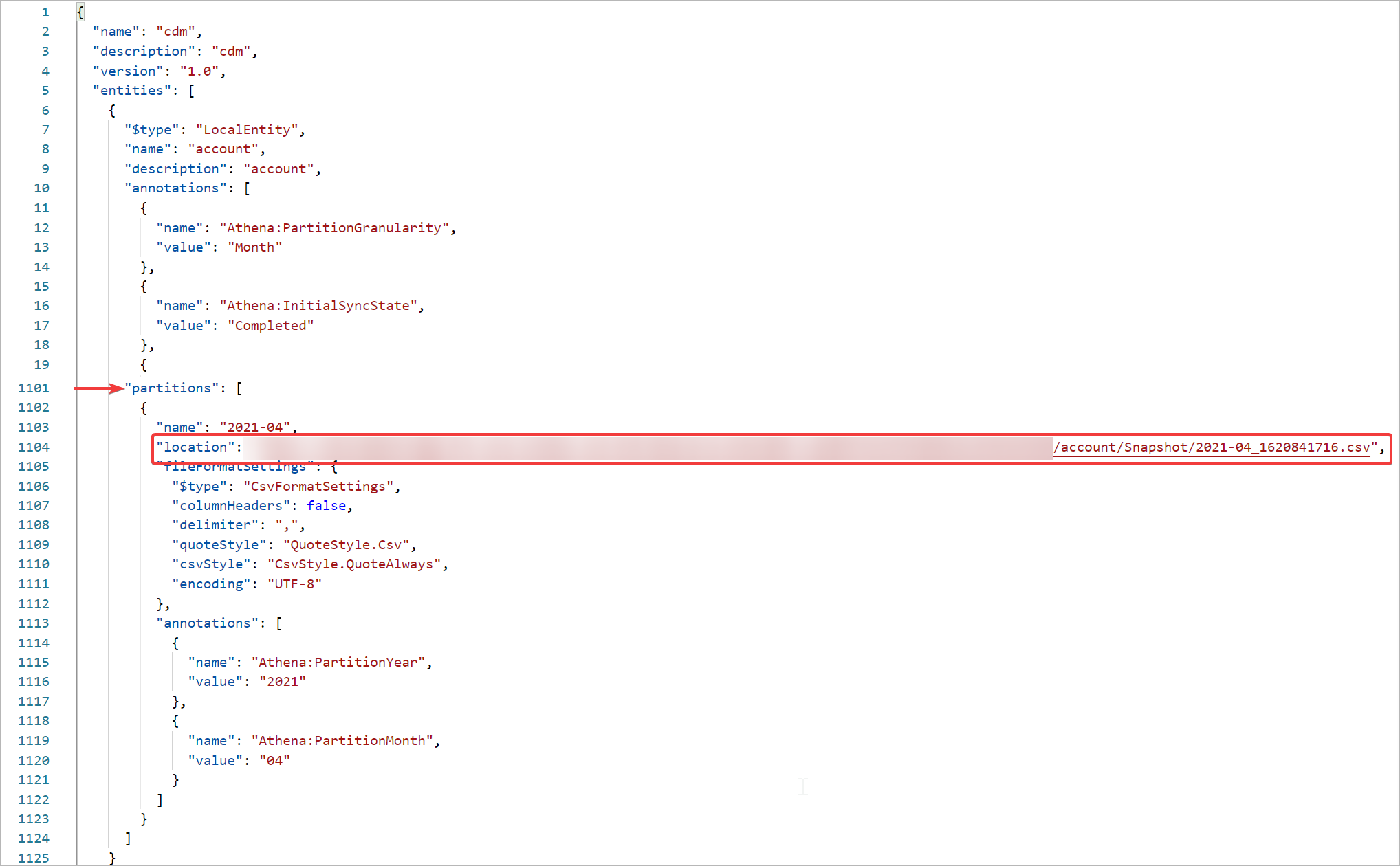 Αρχείο Sample snapshot model.json.