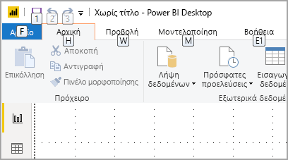 Screenshot of Power BI Desktop with KeyTips.