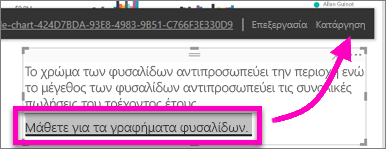 Στιγμιότυπο οθόνης ενός πλαισίου κειμένου, με επισήμανση στην επιλογή Κατάργηση.