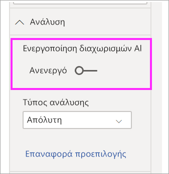 Διαίρεση AI απενεργοποίησης δέντρου αποδόμησης.