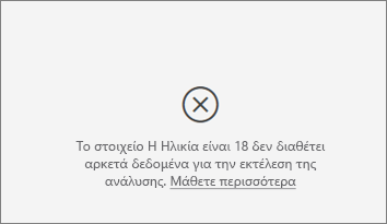 Στιγμιότυπο οθόνης ενός μηνύματος σφάλματος αρκετών δεδομένων.