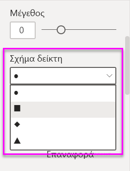 Στιγμιότυπο οθόνης της αναπτυσσόμενης λίστας 