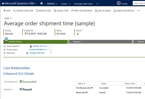 View Enhanced SLA Details in Dynamics CRM