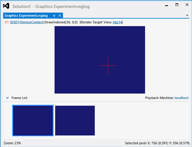 A graphics log containing two captured frames.