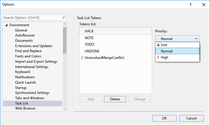 Visual Studio Task List