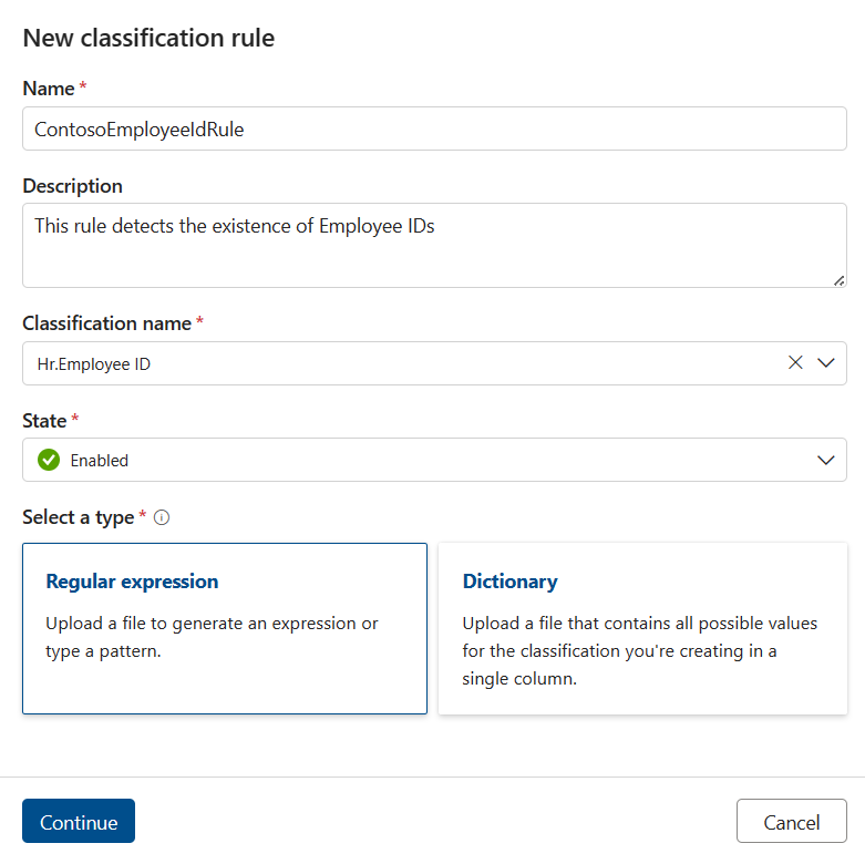 Create new classification rule