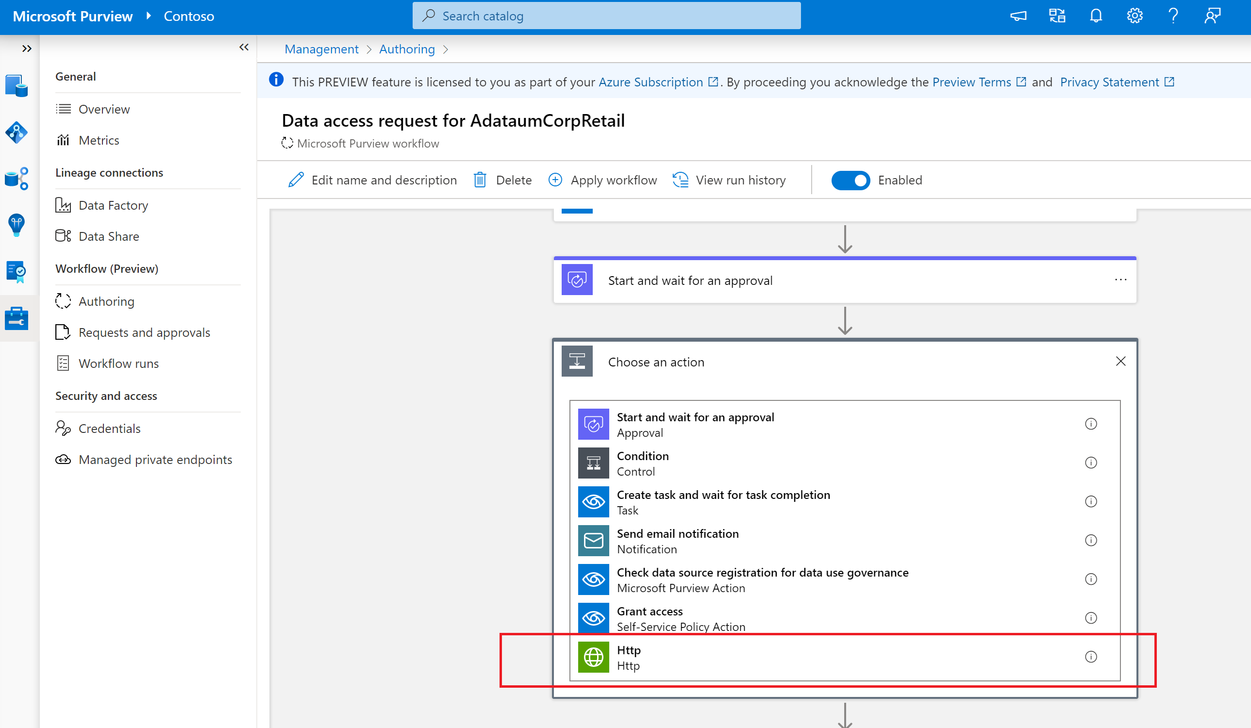 Screenshot of how to add HTTP connector.