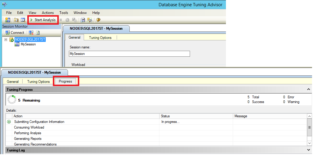 Start DTA analysis