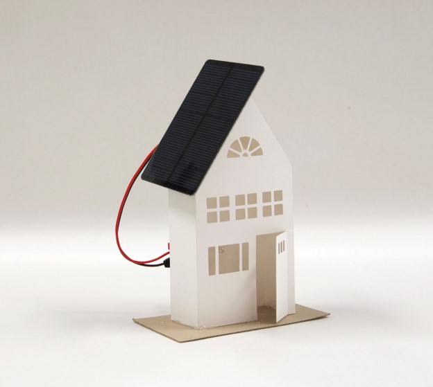 Photograph of a finished solar house from this activity.