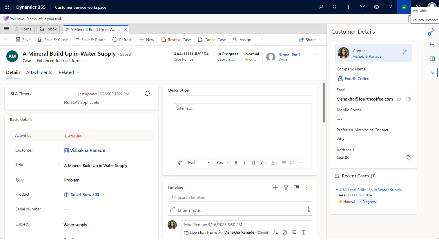 Screenshot of an automated business process flow.