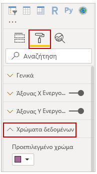 Επιλογές μορφής εικόνας Οπτικοποίησης για προεπιλεγμένο χρώμα.