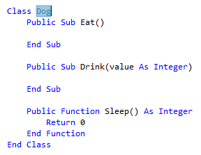 Highlighted code - Visual Basic