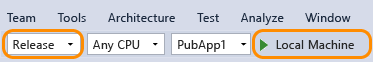 Screenshot that shows Select Release and Local Machine.