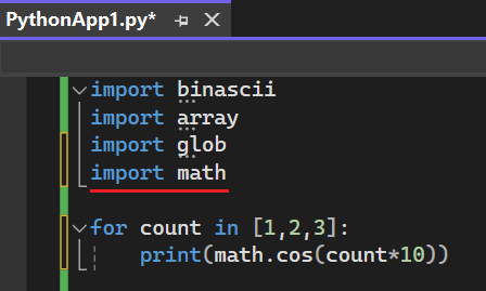 Screenshot that shows the import statement added after running the command from the smart tag in Visual Studio 2022.