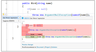 Use throw expression with null-coalescing operator