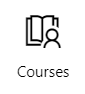 Screenshot of the Courses card icon with a link to more information.